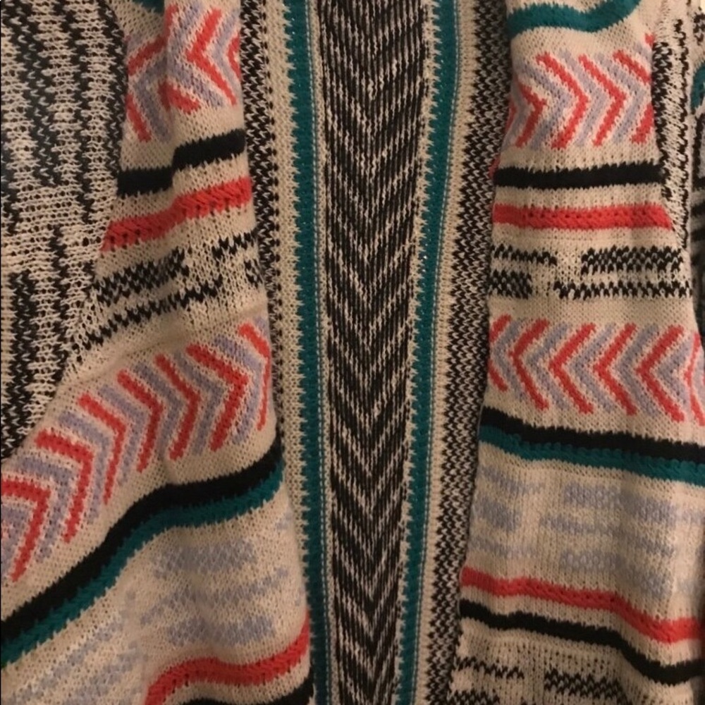 Printed knit cardigan with fringe woman’s xl